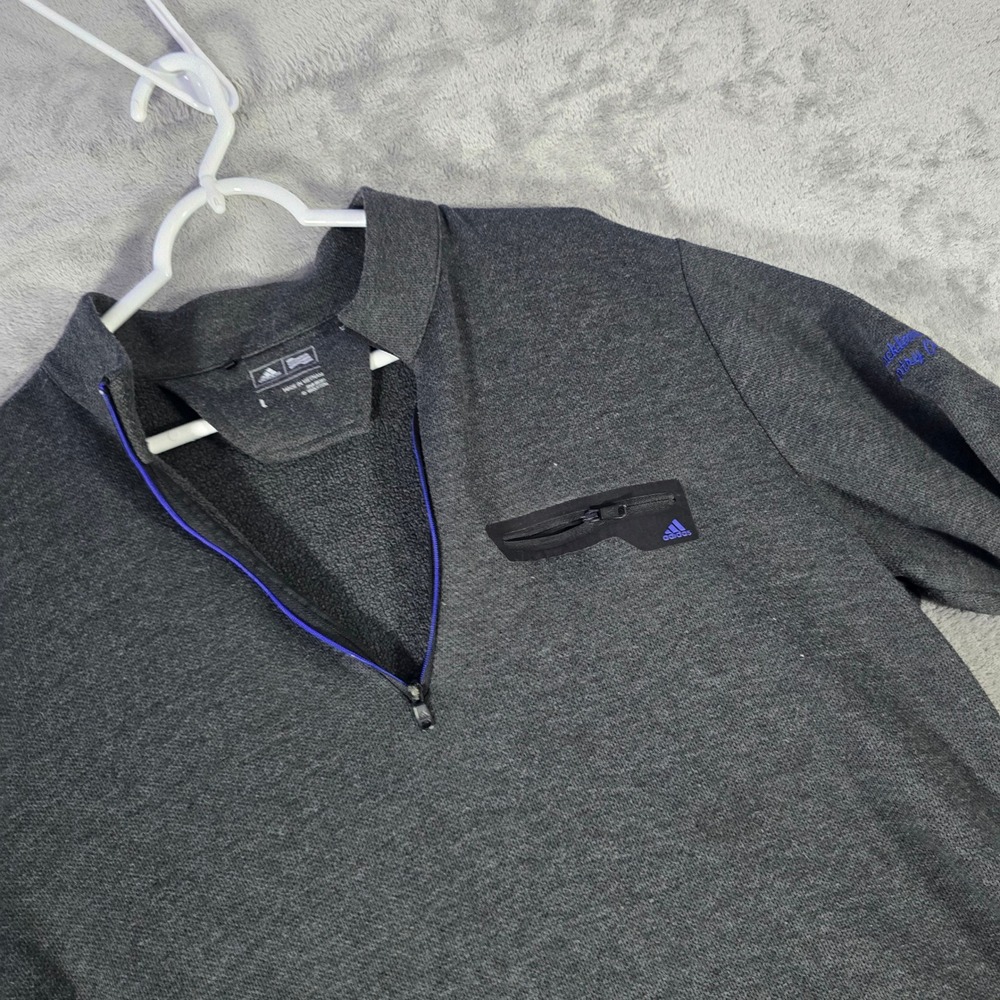Adidas Golf Pullover 1/4 Zip Long Sleeve‎ Athletic Top Gray L